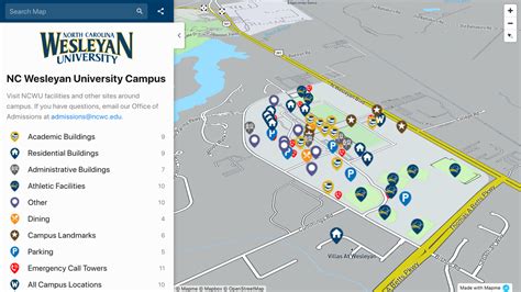 Nc Wesleyan University Campus Interactive Map