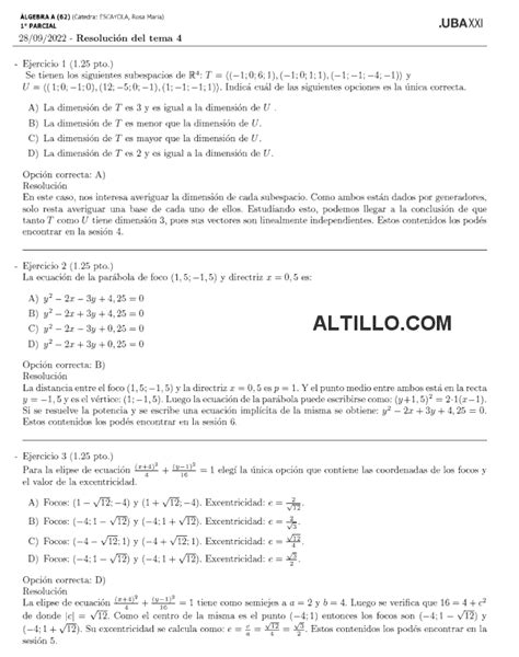 Parcial X Lgebra Para Cs Econ Micas Uba Xxi