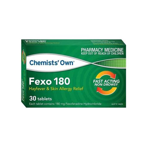 Chemists Own Fexo Tablets 180mg 30 Pack Chemistworks Pharmacy