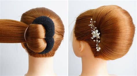 How To Make Bun Hairstyle With Donut Beautiful Hairstyle For Wedding