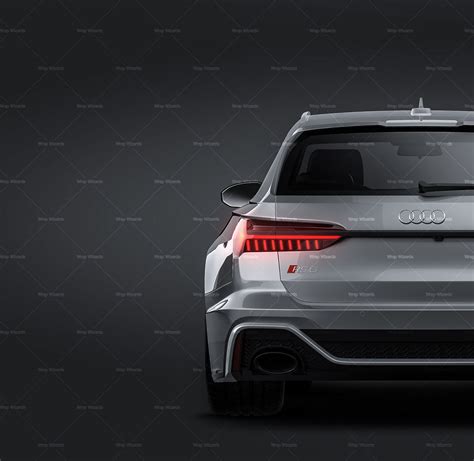 Audi Rs6 Avant 2020 Glossy Finish All Sides Car Mockup Templatepsd