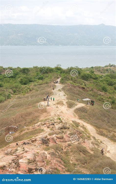 Tourists Walking Hiking Trekking Tour Trail To Taal Volcano, Batangas ...