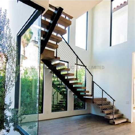 House Villa Custom Modern Indoor Straight Staircase Floating Stairs