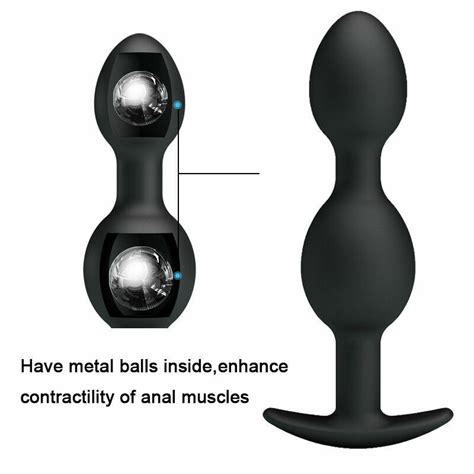 Wearable Anal Beads Butt Plug With Inner Rotating Balls Beginner Sex