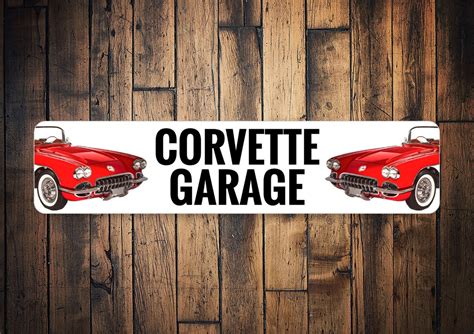 Corvette Garage Sign Sign For Corvette Corvette Garage Etsy