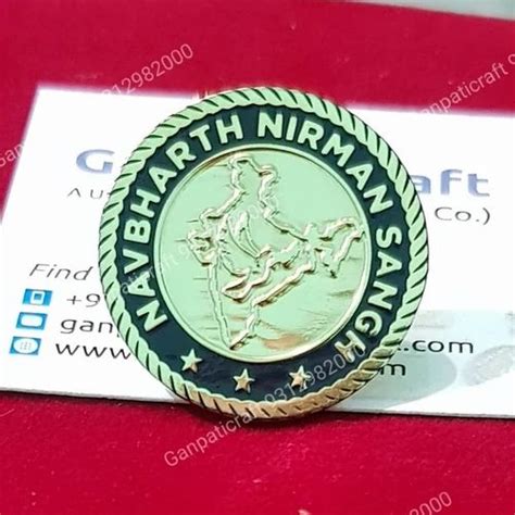 Golden Embossed Lapel Pin Metal Badge For Events Size Custom At Rs