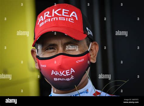 Colombian Nairo Quintana Of Team Arkea Samsic Celebrates On The Podium