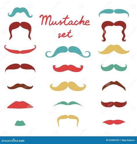 Stylish Retro Mustaches Set Stock Vector Illustration Of Design