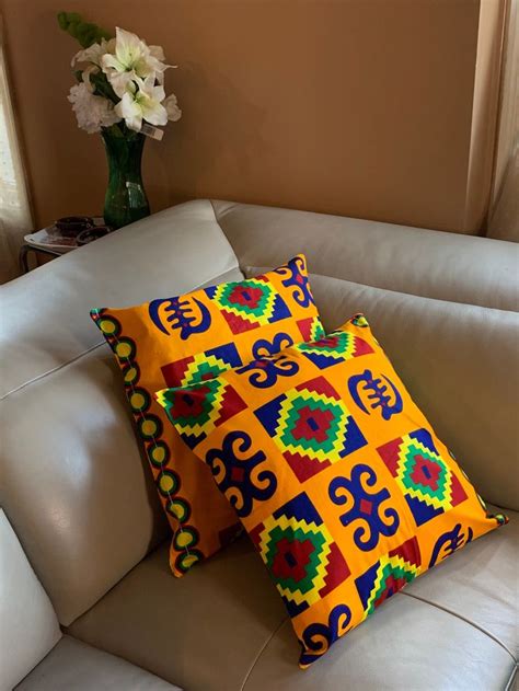 Adinkra Throw Pillow Covers Kente Pillow Case Decorative Etsy Canada