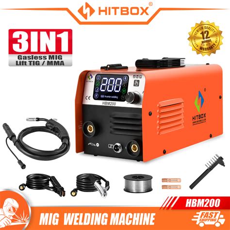 Hitbox Gasless Mig Welding Machine Hbm200 Lift Tig And Mma Igbt Inverter