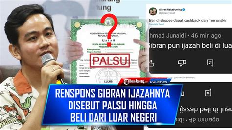 Respons Gibran Soal Tudingan Pakai Ijazah Palsu Dan Beli Dari Luar