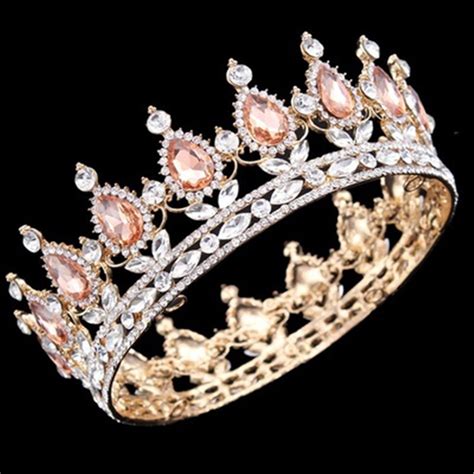 Vintage Baroque Queen King Bride Tiara Crown For Women Headdress Prom