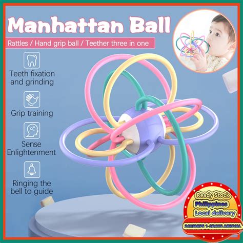 Baby Manhattan Ball BPA Free Teether Sound Rattles Develop Intelligence