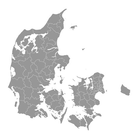 Premium Vector Denmark Map With Administrative Divisions Vector