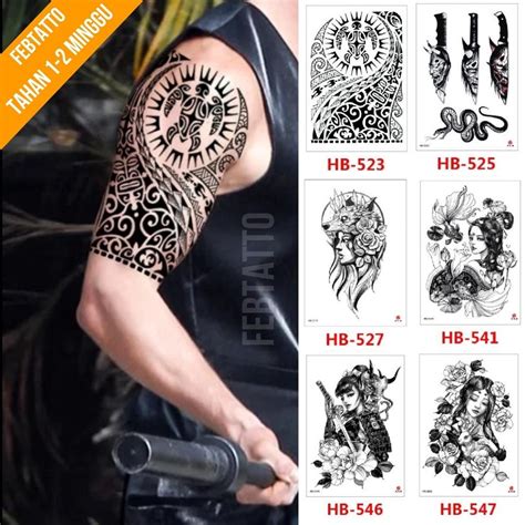 Jual Tato Temporer Ukuran Cm X Cm Motif Tribal Hb Tato Lengan