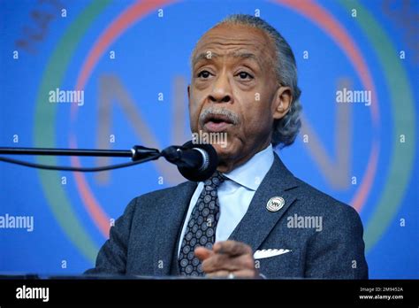 New York City Usa 16th Jan 2023 Activist Al Sharpton Speaks During