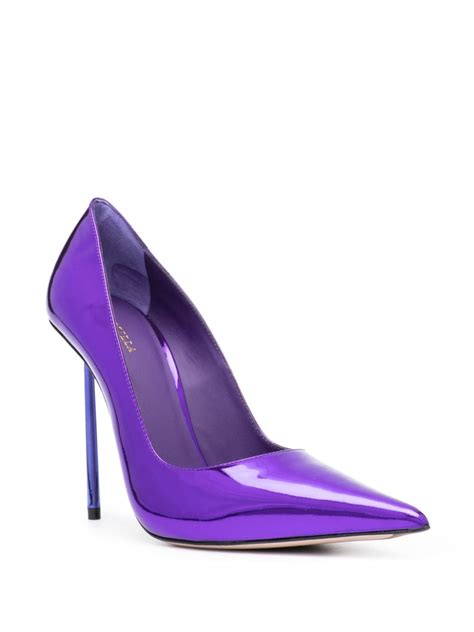 Le Silla Bella Mm Leather Pumps Purple Farfetch Sg