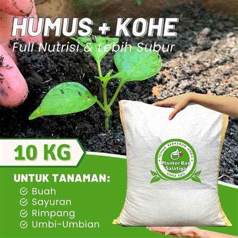 Jual Humus Organik Subur 10 Kg Siap Pakai Karung Media Tanam Tanah