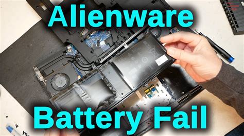 Damaged Alienware Gaming Laptop With Dangerous Bulging Battery