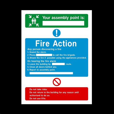 Fire Action Your Assembly Point Sticker Self Adhesive Sign Fire