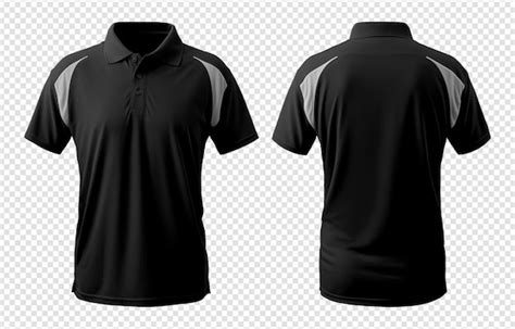 Modelagem De Camisa Polo Preta Vista Frontal E Traseira PSD Premium