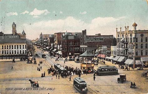 Lima Ohio Public Square Main Street Antique Postcard K45535 At Amazons