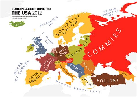 31 Funny Maps Of National Stereotypes And How People View The World