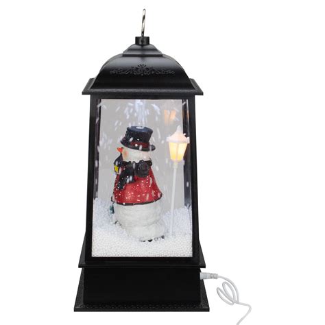 Northlight 13 Lighted Snowman Christmas Lantern With Falling Snow