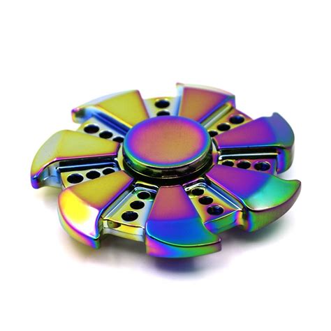 Zinc Alloy Rainbow Fidget Spinner Ninja Star