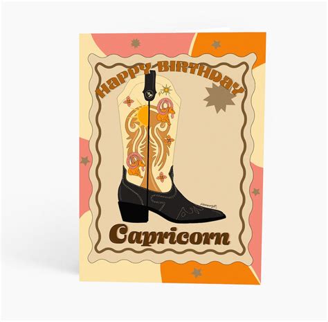 Capricorn Birthday Card Happy Birthday December Birthday January