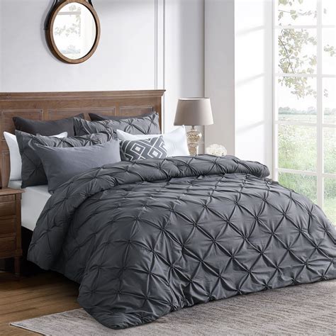 Ruikasi Plush Dark Gray Queen Set Soft Fluffy Bedding With Comforter