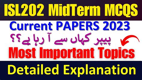 Isl Current Mid Term Papers Isl Midterm Preparation