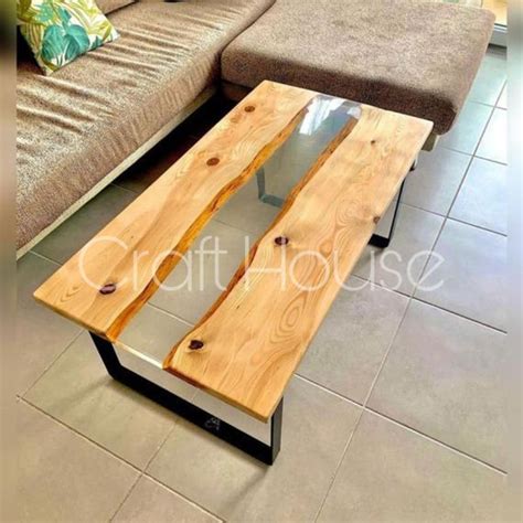 Natural Wood 24x48 Home Decor Sofa Dining Epoxy Table Custom Order