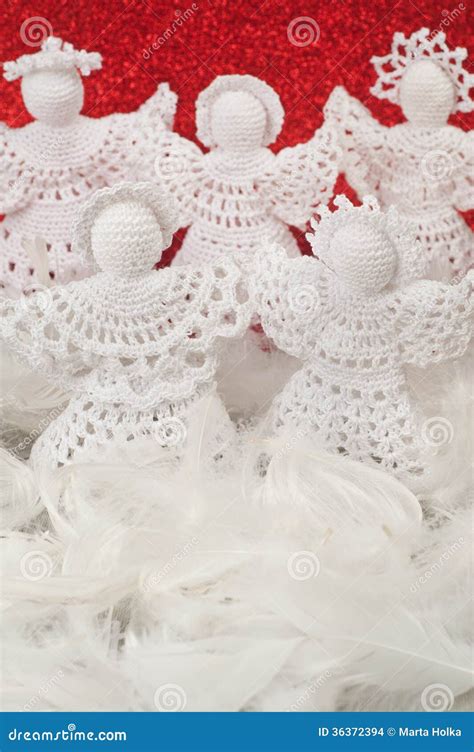 Christmas Crochet Angels stock photo. Image of cotton - 36372394