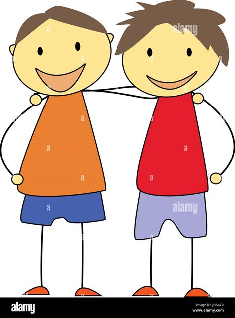 Dos Amigos Amistad Ilustración Fotografía De Stock Alamy