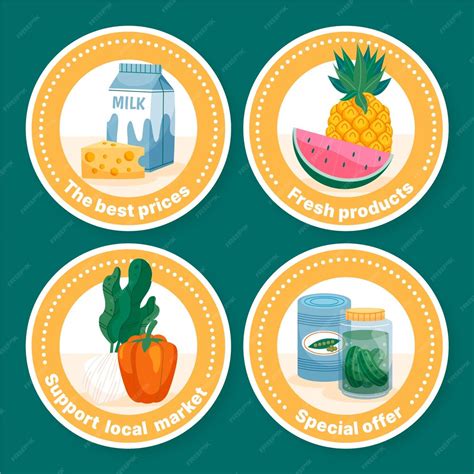 Free Vector | Hand drawn grocery store labels