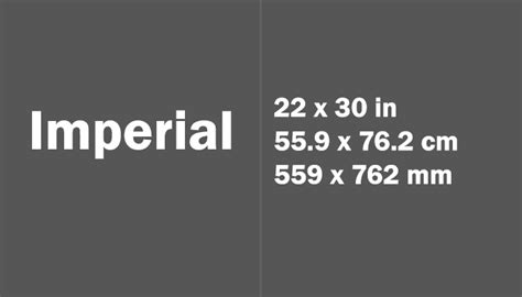 Imperial Size in CM - Imperial Paper Sizes