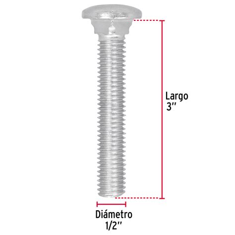 Tornillo Tipo Coche Galvanizado 12 X 3 20 Piezas Ferretería Feresmar