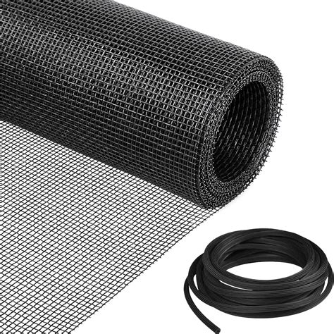 Window Screen Replacement Kit, 48"W × 99"L Durable Polyester Adjustable