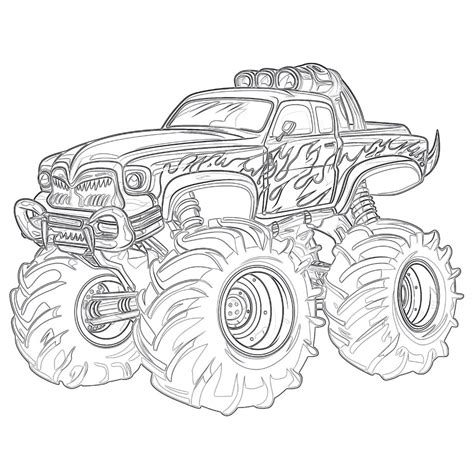 Page De Coloriage Monster Truck Avec Des Dents Pages à colorier Mimi