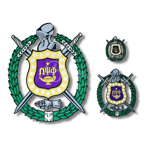 Omega Psi Phi ΩΨΦ Shield Iron-on Embroidery Patch | Betty's Promos Plus ...