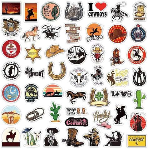 Cowboy Stickers Western Stickers Ranch Stickers Etsy