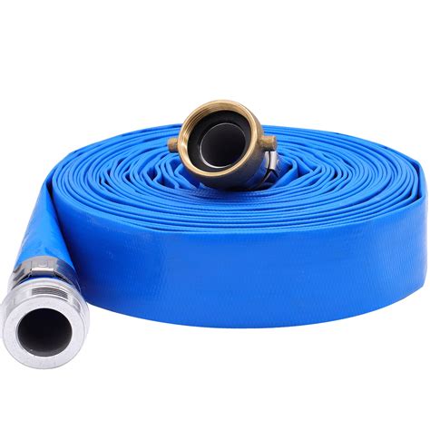 Geowaky 2 X 100 PVC Lay Flat Water Pump Discharge Hose With Aluminum