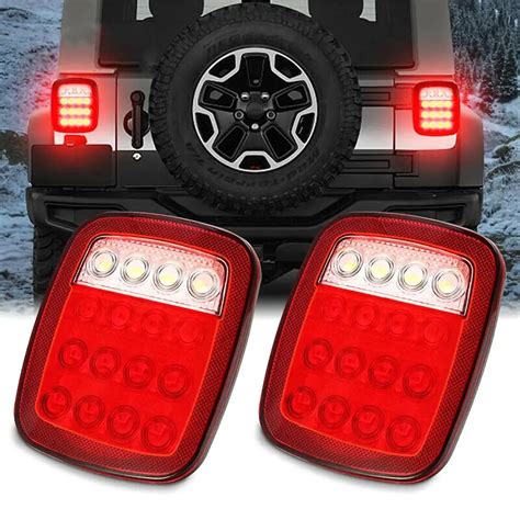 Nova montagem de luz do carro fumaça led cauda lâmpada para jeep