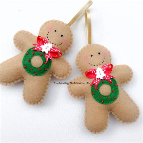 Felt Gingerbread Man Ornament Wreath Felt Gingerbread Man 91D