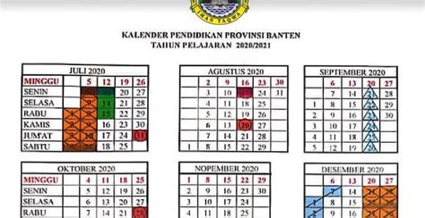 Kalender Pendidikan Tahun Provinsi Banten Sekolahdasar Net