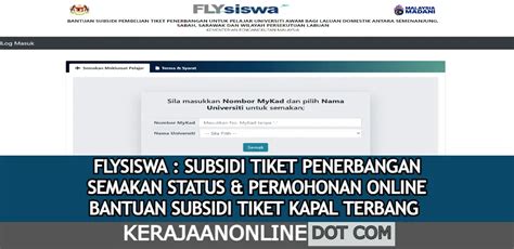 Flysiswa Semakan Permohonan Bantuan Subsidi Tiket Penerbangan