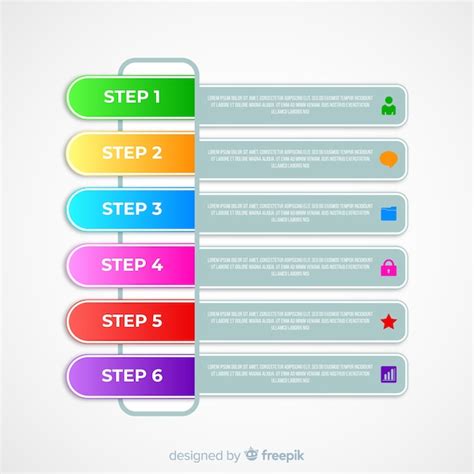 Free Vector Colorful Infographic Steps Flat Design