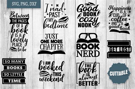 Reading SVG Quote Bundle Book Lover SVGs Book Reader Cut Files By