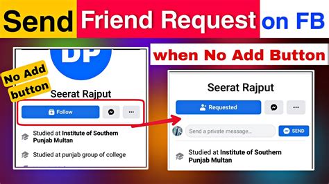 How To Send Friend Request To Facebook Profile If There Is No Add Friend Button Youtube